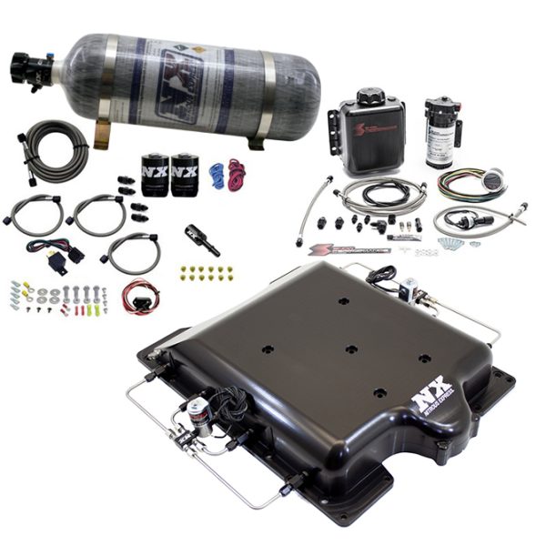 Alternative view of Nitrous Express Billet Supercharger Lid w/ Integrated Nitrous & Water Methanol (6.2L Supercharged)