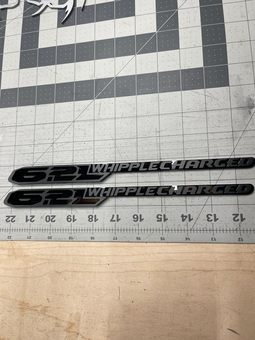 6.2L Whipplecharged hood badge pair - Image 4