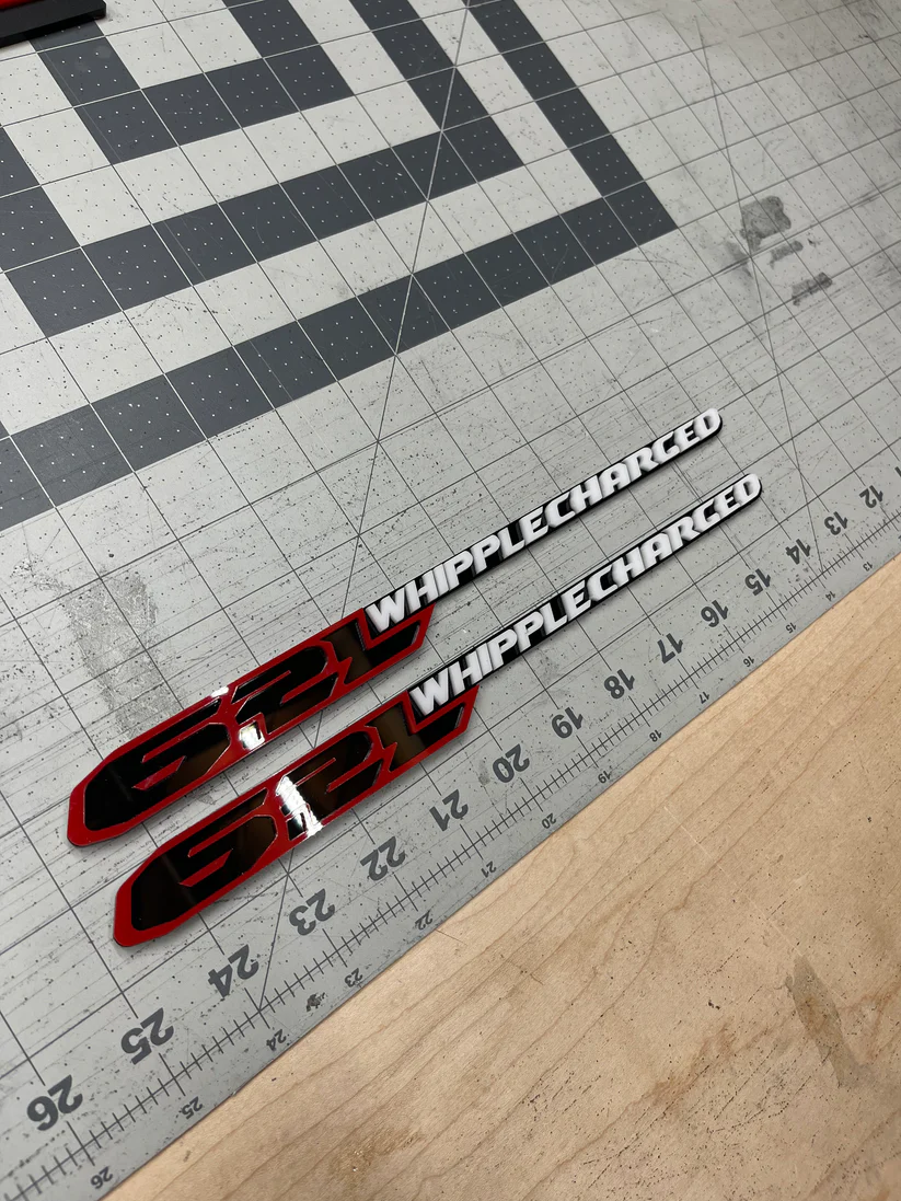 6.2L Whipplecharged hood badge pair