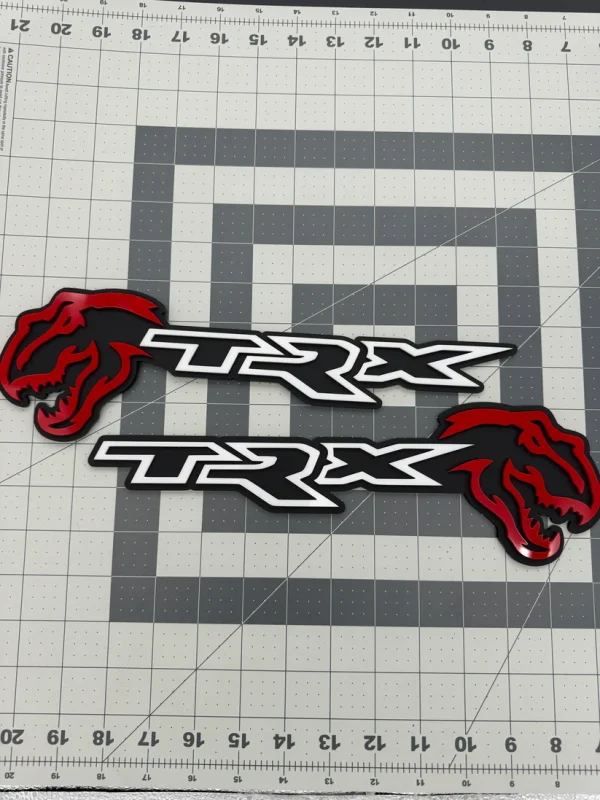 Alternative view of Trex/TRX Design #2 combo badge pair
