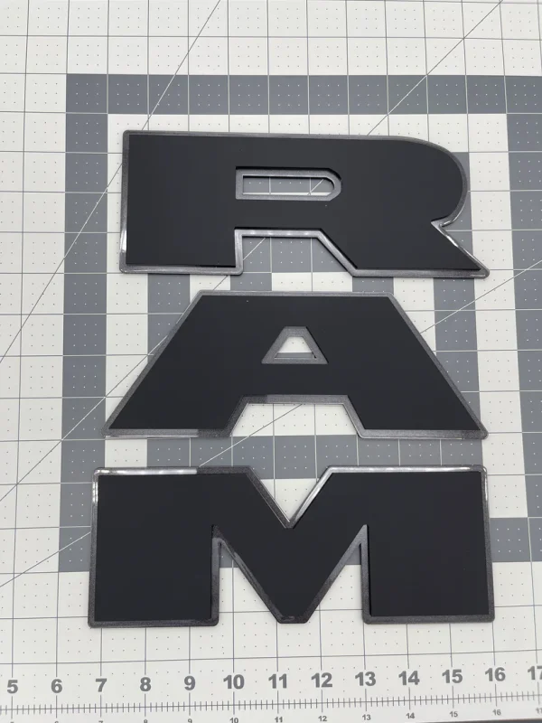 Alternative view of RAM tailgate letters