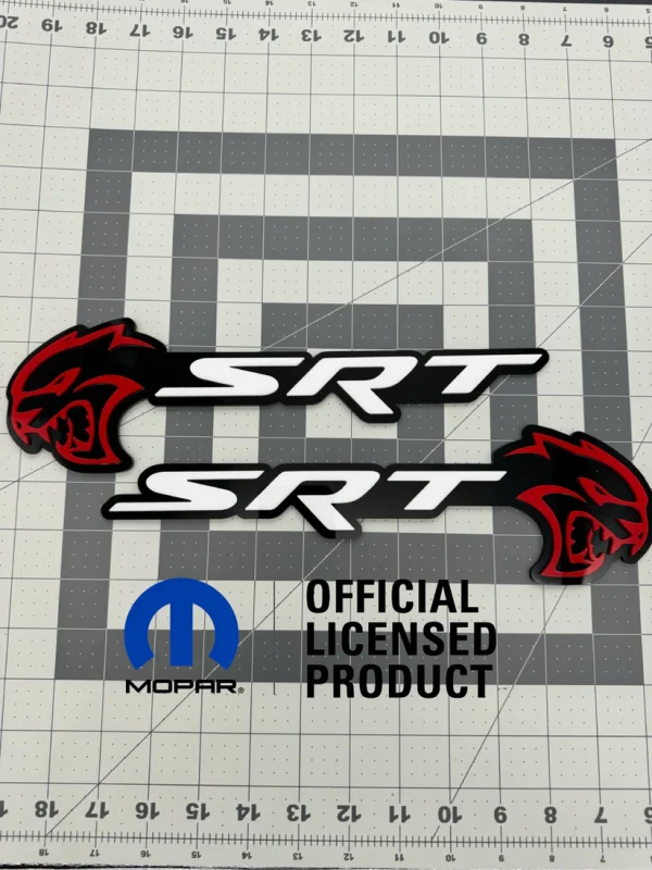 Hellcat SRT combo badge pair