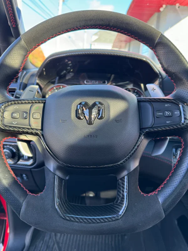 Alternative view of Carbon Fiber Steering Wheel Bezel Cover (Ram TRX / RHO)
