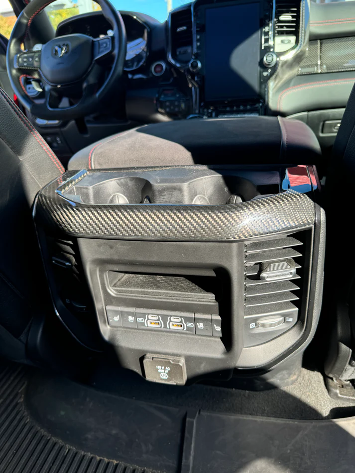 Carbon Fiber Rear Cupholder Cover (Ram TRX / RHO) - Image 3