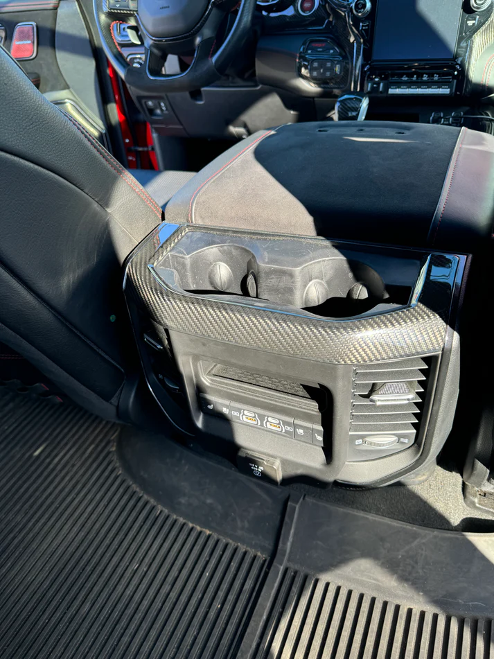 Carbon Fiber Rear Cupholder Cover (Ram TRX / RHO)
