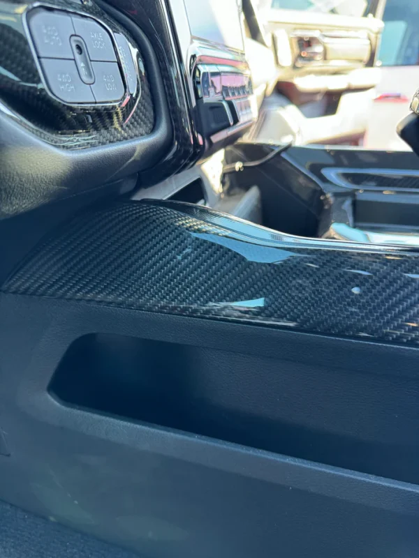 Alternative view of Carbon Fiber Center Console Side Covers (Ram TRX / RHO)