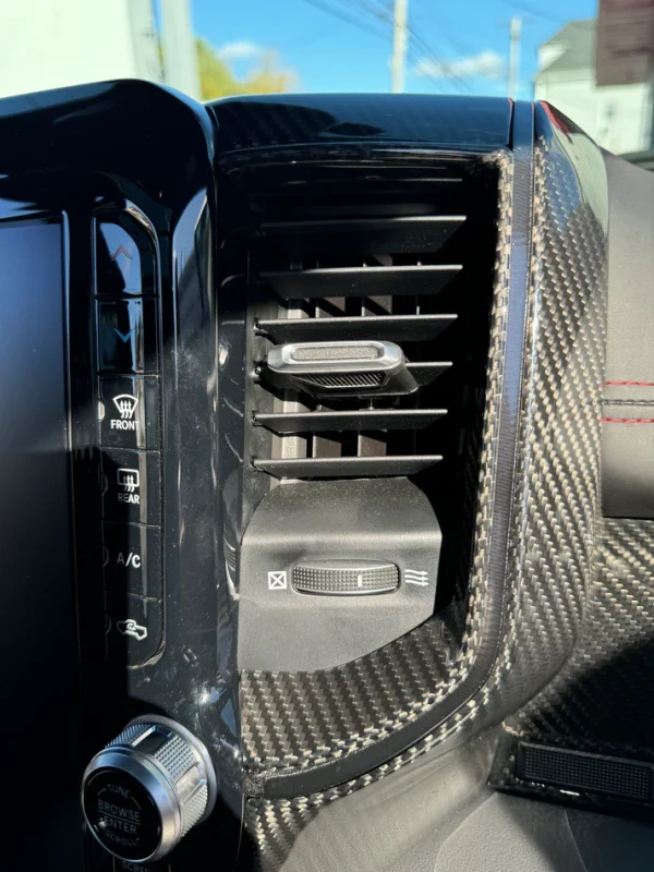 Carbon Fiber Cover U-Connect Air Vent Trim (Ram TRX / RHO) - Image 3