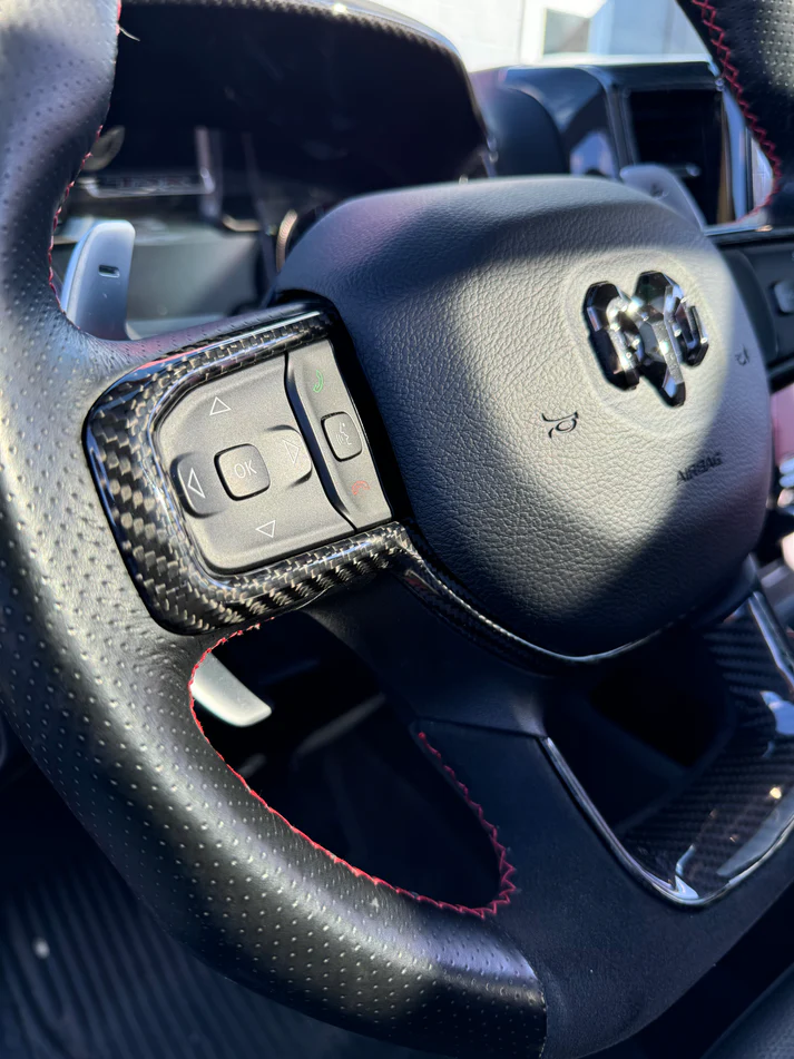 Carbon Fiber Steering Wheel Bezel Cover (Ram TRX / RHO)