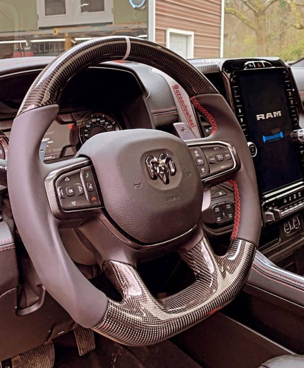 Ram TRX Steering Wheel Gloss Carbon Fiber w/ Napa Leather