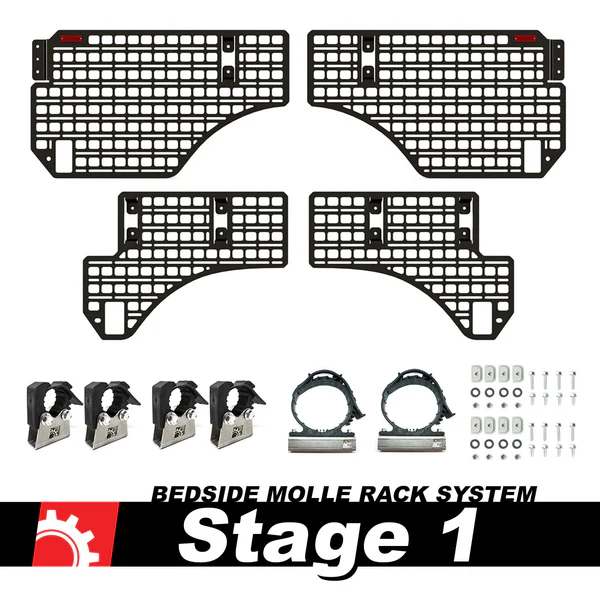 Alternative view of BUILTRIGHT Bedside Rack Molle Panel System (Ram 1500) 2019+
