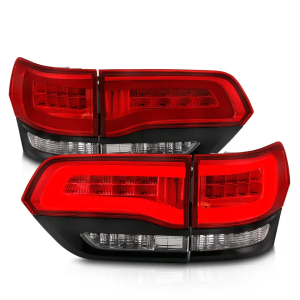 ANZO LED TAIL LIGHT RED/CLEAR LENS BLACK TRIM (Jeep SRT / Trackhawk) 2014-2021