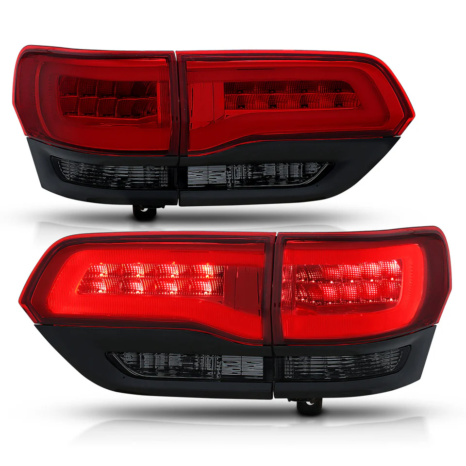 ANZO LED TAIL LIGHT RED/SMOKE LENS BLACK TRIM (Jeep SRT / Trackhawk) 2014-2021