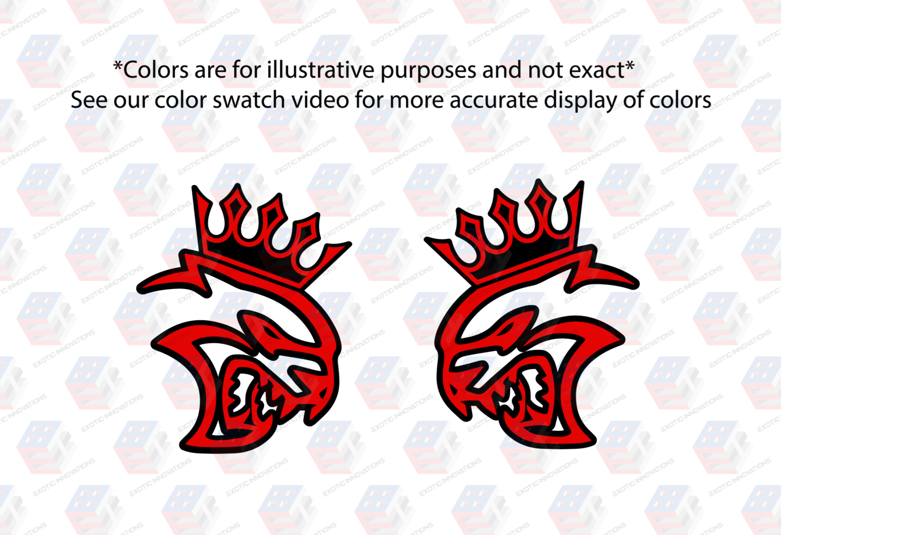Crowned Hellcat head pair