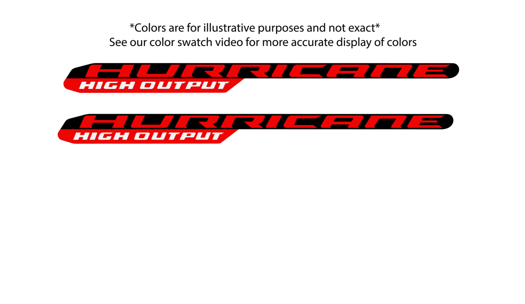 Hurricane high output hood badge pair