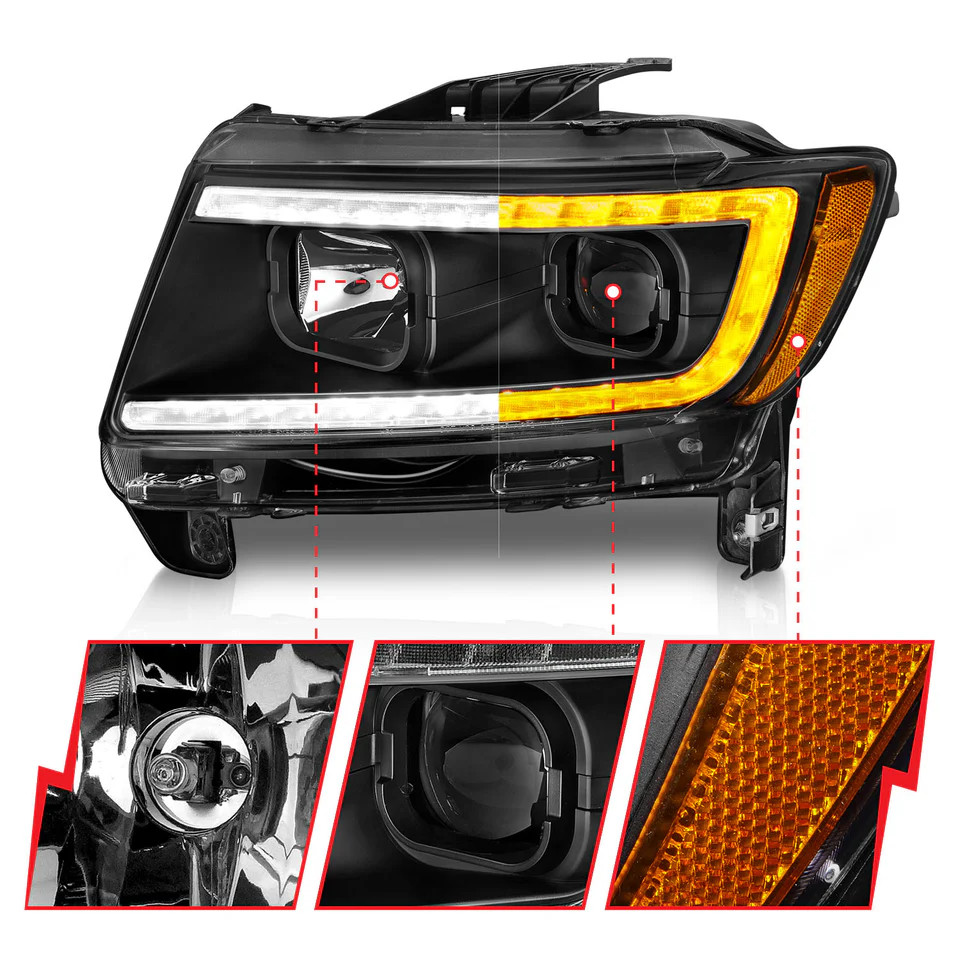 Anzo Projector Switchback Black Headlights (Jeep 2012-2013) - Image 7