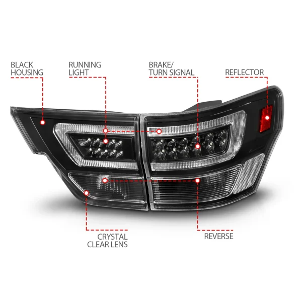 Anzo Black Clear Led Tail Light (Jeep 2012-2013) - Image 3