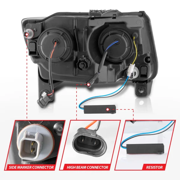 Anzo Projector Switchback Black Headlights (Jeep 2012-2013) - Image 3