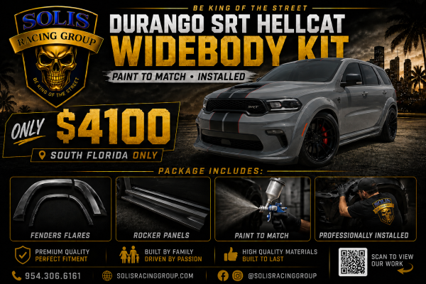 Fender Flare Wide Body Kit (Durango SRT Hellcat) Installed Package